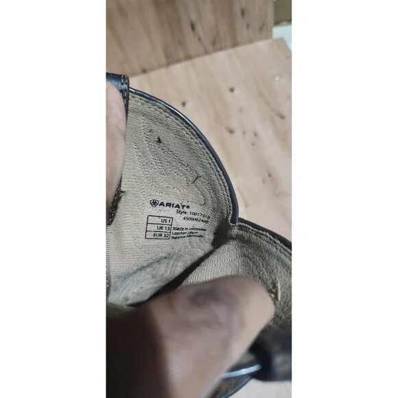 Boy's Ariat Anthem Patriot Western Boot in Distressed Brown Sz US 1 UK 13 EU 32 - Picture 7 of 8